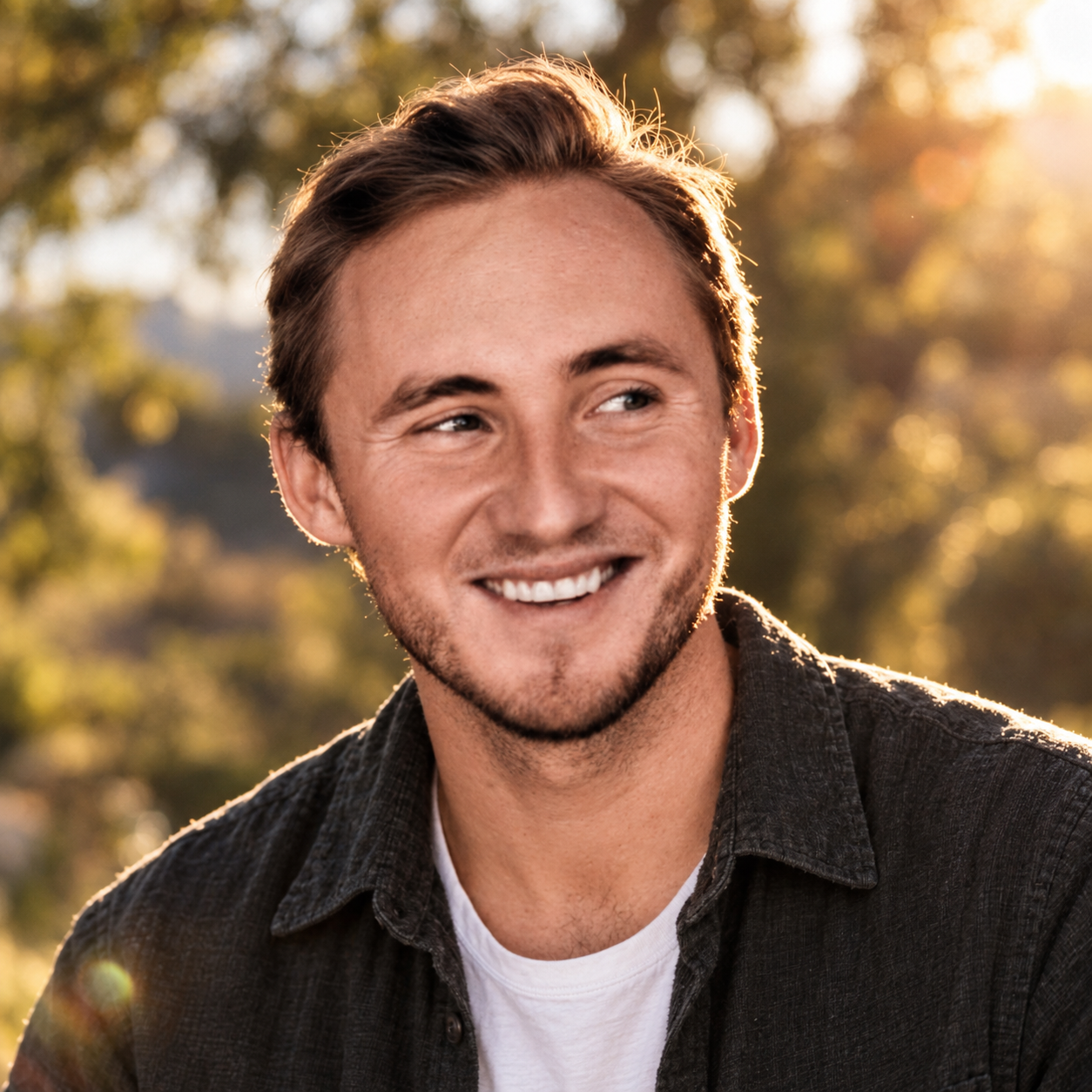 Tristan Pereida-Rice smiling outdoors